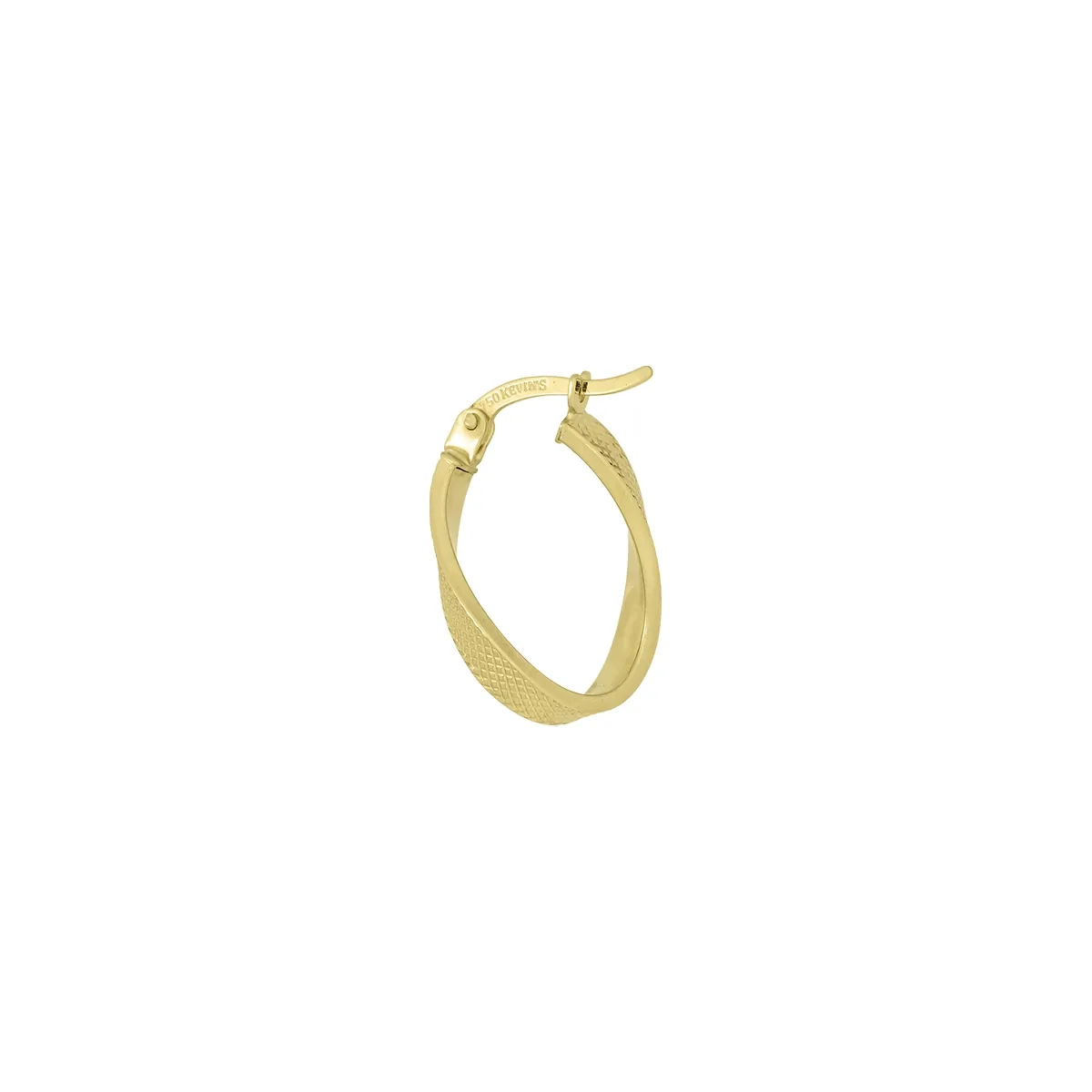 Candongas en oro amarillo de 18 Kilates con visos satinado, Plana, 3 mm. de ancho